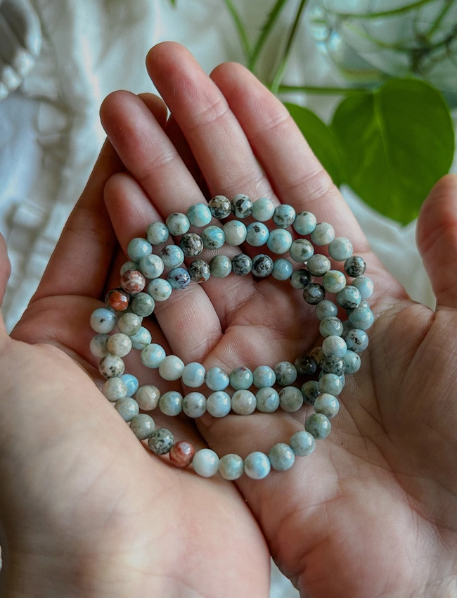 bracciale elastico - Larimar con matrice